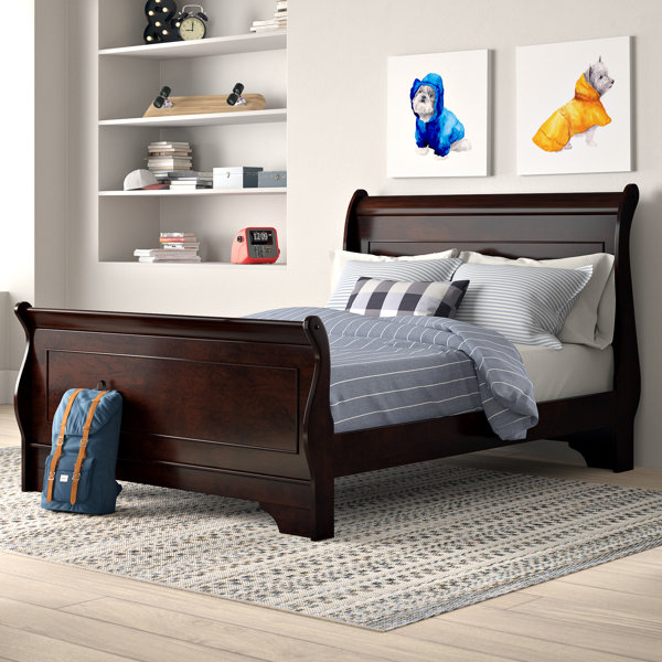 Solid cherry deals sleigh bed